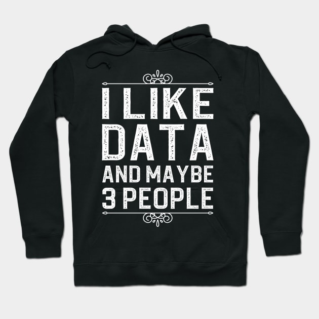 I Like Data And Maybe 3 People Hoodie by DragonTees